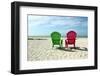 Adirondack Beach Chairs with Ocean View-Pond Shots-Framed Photographic Print