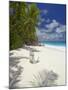 Adirondack Chair and Tropical Beach, Seychelles, Indian Ocean, Africa-Sakis Papadopoulos-Mounted Photographic Print