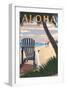 Adirondack Chairs and Sunset - Aloha-Lantern Press-Framed Art Print