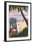 Adirondack Chairs and Sunset - Aloha-Lantern Press-Framed Art Print