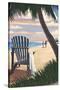 Adirondack Chairs and Sunset-Lantern Press-Stretched Canvas