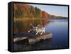 Adirondack Chairs on Dock at Lake-Ralph Morsch-Framed Stretched Canvas