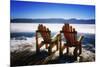 Adirondack Chairs on the Deck-George Oze-Mounted Photographic Print