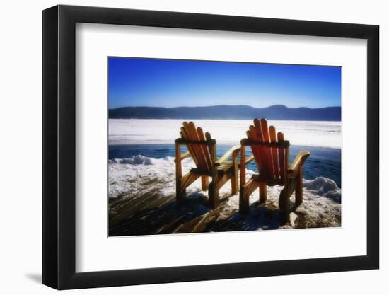 Adirondack Chairs on the Deck-George Oze-Framed Photographic Print