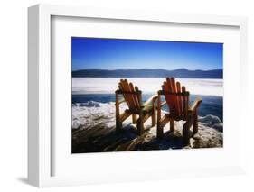 Adirondack Chairs on the Deck-George Oze-Framed Photographic Print