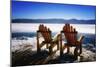 Adirondack Chairs on the Deck-George Oze-Mounted Photographic Print