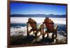 Adirondack Chairs on the Deck-George Oze-Framed Photographic Print