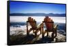 Adirondack Chairs on the Deck-George Oze-Framed Stretched Canvas
