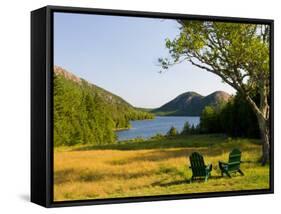 Adirondack Chairs on the Lawn of the Jordan Pond House, Acadia National Park, Mount Desert Island-Jerry & Marcy Monkman-Framed Stretched Canvas