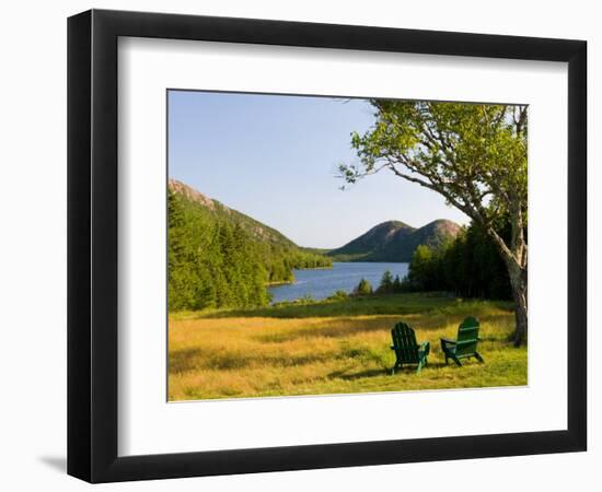 Adirondack Chairs on the Lawn of the Jordan Pond House, Acadia National Park, Mount Desert Island-Jerry & Marcy Monkman-Framed Photographic Print