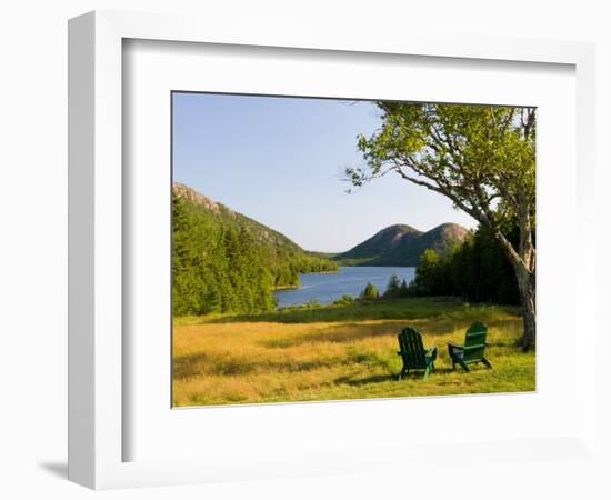 Adirondack Chairs on the Lawn of the Jordan Pond House, Acadia National Park, Mount Desert Island-Jerry & Marcy Monkman-Framed Photographic Print