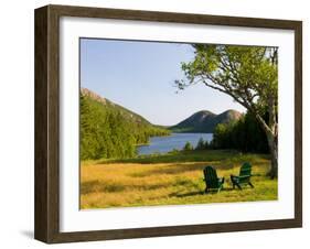 Adirondack Chairs on the Lawn of the Jordan Pond House, Acadia National Park, Mount Desert Island-Jerry & Marcy Monkman-Framed Photographic Print