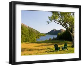 Adirondack Chairs on the Lawn of the Jordan Pond House, Acadia National Park, Mount Desert Island-Jerry & Marcy Monkman-Framed Photographic Print