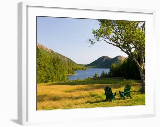 Adirondack Chairs on the Lawn of the Jordan Pond House, Acadia National Park, Mount Desert Island-Jerry & Marcy Monkman-Framed Photographic Print