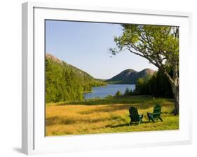 Adirondack Chairs on the Lawn of the Jordan Pond House, Acadia National Park, Mount Desert Island-Jerry & Marcy Monkman-Framed Photographic Print