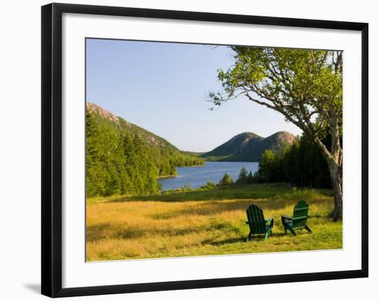 Adirondack Chairs on the Lawn of the Jordan Pond House, Acadia National Park, Mount Desert Island-Jerry & Marcy Monkman-Framed Photographic Print