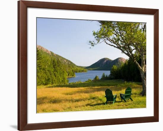 Adirondack Chairs on the Lawn of the Jordan Pond House, Acadia National Park, Mount Desert Island-Jerry & Marcy Monkman-Framed Photographic Print