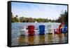 Adirondack Chairs Partially Submerged in the Lake Muskoka, Ontario, Canada-null-Framed Stretched Canvas