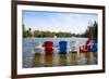 Adirondack Chairs Partially Submerged in the Lake Muskoka, Ontario, Canada-null-Framed Photographic Print