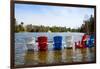 Adirondack Chairs Partially Submerged in the Lake Muskoka, Ontario, Canada-null-Framed Photographic Print