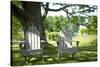 Adirondack Chairs Under A Tree Nature Photo Poster-null-Stretched Canvas