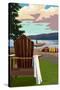 Adirondack Chairs-Lantern Press-Stretched Canvas