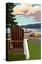 Adirondack Chairs-Lantern Press-Stretched Canvas