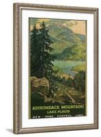 Adirondack Mountains, Lake Placid, Railroad Poster-null-Framed Art Print