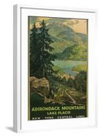 Adirondack Mountains, Lake Placid, Railroad Poster-null-Framed Art Print