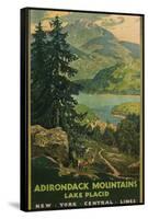 Adirondack Mountains, Lake Placid, Railroad Poster-null-Framed Stretched Canvas