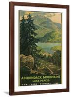 Adirondack Mountains, Lake Placid, Railroad Poster-null-Framed Art Print