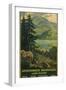 Adirondack Mountains, Lake Placid, Railroad Poster-null-Framed Premium Giclee Print
