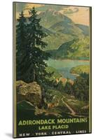 Adirondack Mountains, Lake Placid, Railroad Poster-null-Mounted Premium Giclee Print