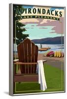 Adirondack Mountains, New York - Lake Pleasant Adirondack Chair-Lantern Press-Framed Art Print