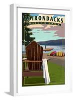 Adirondack Mountains, New York - Piseco Lake Adirondack Chair-Lantern Press-Framed Art Print