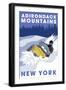 Adirondack Mountains, New York - Snowmobile Scene-Lantern Press-Framed Art Print