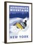 Adirondack Mountains, New York - Snowmobile Scene-Lantern Press-Framed Art Print