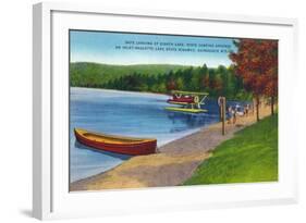 Adirondack Mountains, New York - Water Plane on Eighth Lake-Lantern Press-Framed Art Print