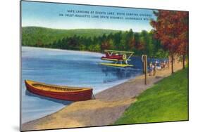 Adirondack Mountains, New York - Water Plane on Eighth Lake-Lantern Press-Mounted Art Print