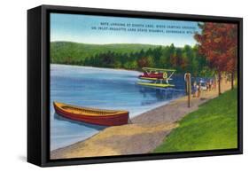 Adirondack Mountains, New York - Water Plane on Eighth Lake-Lantern Press-Framed Stretched Canvas