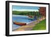 Adirondack Mountains, New York - Water Plane on Eighth Lake-Lantern Press-Framed Premium Giclee Print