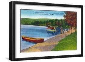 Adirondack Mountains, New York - Water Plane on Eighth Lake-Lantern Press-Framed Art Print