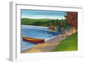 Adirondack Mountains, New York - Water Plane on Eighth Lake-Lantern Press-Framed Art Print