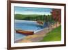 Adirondack Mountains, New York - Water Plane on Eighth Lake-Lantern Press-Framed Premium Giclee Print