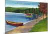 Adirondack Mountains, New York - Water Plane on Eighth Lake-Lantern Press-Mounted Premium Giclee Print