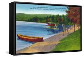 Adirondack Mountains, New York - Water Plane on Eighth Lake-Lantern Press-Framed Stretched Canvas