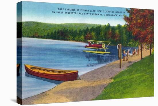 Adirondack Mountains, New York - Water Plane on Eighth Lake-Lantern Press-Stretched Canvas