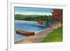 Adirondack Mountains, New York - Water Plane on Eighth Lake-Lantern Press-Framed Art Print