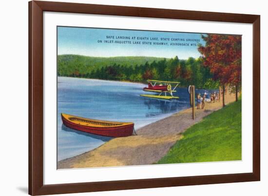 Adirondack Mountains, New York - Water Plane on Eighth Lake-Lantern Press-Framed Art Print