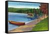 Adirondack Mountains, New York - Water Plane on Eighth Lake-Lantern Press-Framed Stretched Canvas